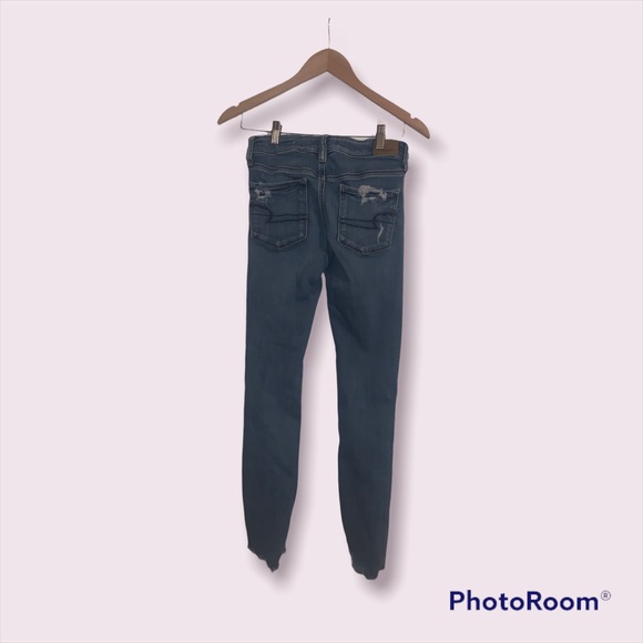 American Eagle next Level stretch high rise jeggings . Distressed , size 4 - Picture 2 of 8